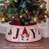 Falda para árbol de Navidad, Decoraciones de Navidad, Cubierta para base de árbol de Navidad, Falda para árbol de terciopelo con elfo de lentejuelas tridimensional, Estampado tridimensional