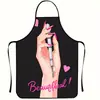 Delantal de Manicurista de Moda Transfronterizo para Salones de Uñas, Impreso en 3D, Anti-Manchas, Impermeable, Delantal Creativo y Original para el Hogar, Venta al por Mayor por Fabricante