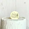 Estilo Ins Transfronteiriço Marcação a Laser Feliz Natal Disco Acrílico Decoração de Cupcake Suprimentos para Festa de Natal