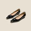 Zapatos de Tacón Alto de Piel Suave Yuanlitong para Mujer, Tacones Gruesos Cómodos, Zapatos para Mujer Estilo Lujo Ligero Europeo y Americano, Zapatos de Salón de Gama Alta de Counters de Hong Kong