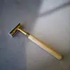 Barbeador de Bambu B&B para Homens Embalado Individualmente Creme de Barbear Centro de Banho Hotel Descartável Lâmina com Cabo de Madeira