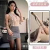 Conjunto de Secretaria Puramente Seductivo, Vestido Sexy de Encaje Hueco Transparente, Bodycon de Secretaria Sexy para Cita