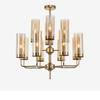 Lámpara de sala de estar, dormitorio, comedor minimalista posmoderno, tienda nórdica, tienda de ropa, luz de lujo candelabro de cristal azul coñac