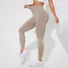Pantalones de yoga ajustados sin costuras europeos y americanos transfronterizos, lavados a la arena, de secado rápido, de cintura alta, realzan los glúteos, para correr, deportes, fitness, pantalones de longitud 7/8