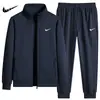 Conjunto Deportivo Casual Popular para Hombre Transfronterizo, Nueva Sudadera Cardigan de Primavera y Otoño, Chaqueta con Cuello Alto, Conjunto de Dos Piezas con Pantalones Largos para Hombre