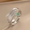 Anillo Exquisito Super Brillante de Circonita para Niñas, Lujo Accesible y Anillo de Apertura Ajustable de Gama Alta, Baño de Oro Real Simple