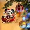Decoración Navideña Colgante Plano de Acrílico Adornos Navideños para Coche Colgante