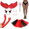 Set de Disfraces de Mejor Amigo Ángel y Demonio para Halloween Vestido Gemelo Blanco y Negro Disfraces a Juego para Fiesta de Hermanas