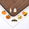 Acero Inoxidable Elemento de Halloween Colgante de Gota de Aceite Versión Q Calabaza Murciélago Fantasma Calavera Colgante de Aceite Accesorios para Joyería DIY