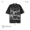 Camiseta masculina de manga curta estampada estilo retrô americano, nova, plus size, 2025, estilo high street, solta, transversal