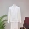 Zhi LiNova Camisa Base Estilo Chinês com Renda, Manga Longa, Babados e Pérolas 2026 Nova Coleção de Primavera Top Elegante para Mulheres