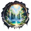 Pegatinas Decorativas para Pared de Puerta y Ventana de Restaurante con Patrón de Paisaje Estético de Efecto Visual 3D Pegatinas Impermeables para Carrocería de Coche