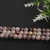 Cristal Natural Contas Soltas Cristal Morango Roxo Contas Soltas de Cristal Produtos Semi-acabados Contas Redondas de Cristal Morango Roxo Contas Soltas Acessórios para Joias de Pulseira