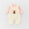 Ropa de Bebé Nuevo Otoño Traje Todo en Uno para Recién Nacida de Niña Conjunto de Dos Piezas 100% Algodón de Manga Larga Traje de Gateo para Bebé con Tirantes