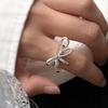 Anel aberto com corte elegante e personalizado em estilo coreano retrô branco dourado galvanizado