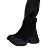 Versión de Piel de Oveja ~ Botines Cortos Versátiles de Ante Retro con Cremallera Lateral Elásticos Ajustados para Mujer Suela Gruesa Empalme de Piel Genuina para Personas Bajas