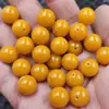 Contas redondas amarelo âmbar, contas de jade soltas, quartzo amarelo, pulseira de jade, colar, acessórios de joias, contas amarelo-alaranjado atacado