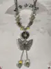 Collar con colgante de campana de mariposa de cerámica de estilo étnico retro para mujer, diseño nuevo y moderno, cadena larga para suéter, accesorios