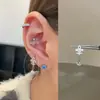 Colección Serie Colgante Clavos de Hueso de Oreja Pendientes de Tornillo de Acero de Titanio Perforación de Oreja para Mujer Pendientes de Clavo Coclear