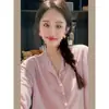 Talla Extra Estilo Perezoso Delgado Manga Larga Mujer Holgado Moda Cubierta Sensación Relajada Top