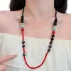 Cos Qianzhi Ren réplica collar de cuentas de color rojo contrastante accesorio periférico estilo chino cadena para la clavícula temperamento versátil cadena para la clavícula