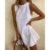 2022 Europeu e Americano Exportação Transfronteiriça Roupas Femininas Amazon Produto Quente Sexy Cor Sólida Sem Mangas Solto Vestido Colete Feminino