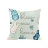 Almohada de Pascua de Amazon Funda de Almohada con Estampado de Conejo Floral Cojín para Decoración del Hogar Funda de Almohada de Lino