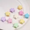 Contas acrílicas creme de furo grande, pentagrama, flor de ameixeira, contas em formato de coração, materiais e acessórios para corrente de celular e chaveiro feitos à mão DIY
