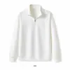 Sudadera de algodón chino con media cremallera de 320g, nuevo modelo de otoño, cuello alto, versátil, simple, de alta gama, color liso, manga raglán, top de cuello alto