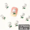 Arte de Uñas Tulipán Joyería Aleación Textura Estilo Lujo Ligero Gota de Aceite Flor de Rosa Popular Diamante de Uña Flor Diamante Estilo Caliente Accesorios