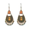 Aretes de Estilo Exótico de Venta Caliente Retro Literario Clásico Dignificado Ganchos para la Oreja Versátil Hueco Moda Borla Colgantes