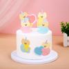 Decoração de bolo vintage, cartão de bolo de aniversário colorido arco-íris, inserção de cartão de bolo de aniversário do urso espacial
