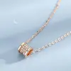 Colgante de anillo con incrustaciones de diamante Runxin para mujer, circonita, microdiamante incrustado, cadena simple para clavícula, collar pequeño de cintura con incrustaciones de diamante estilo frío