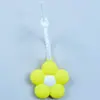 Colgante Llavero Botella de Agua de Goma Suave PVC Accesorio Taza Térmica Colgante de Flor Colorida Dopamina