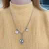 Collar de amor de celebridades de Internet, personalizado, sencillo, en plata de ley s925, Dongdaemun, Corea del Sur, 2020