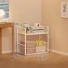 Estante de Chão Prateleira de Armazenamento de Mesa Lateral Multi-Camadas Prateleiras Móveis para Armazenamento de Livros com Rodas Carrinho Pequeno Estante de Escritório