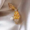 Broche com Acabamento de Luxo, Estilo Nicho e Simples, Alfinete de Roupa, Acessório de Pérola para Terno, Broche