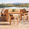 Combinación de Mesa y Silla de Teca para Patio Exterior Villa Exterior Impermeable Protector Solar Restaurante Jardín Exterior Ocio Muebles de Madera Maciza