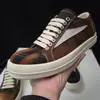 Rqrok Obxcdhs Tenis de Piel de Becerro Caña Baja Estilo Air Force One Punta Redonda Tacón Plano Zapatos de Moda