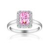Anillo transfronterizo nuevo de plata de ley 925 para mujer incrustado a mano con fuegos artificiales Corte Flor de Hielo Diamante cuadrado clásico 2ct anillo de tesoro multicolor