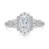 Anillo de Huevo de Paloma con Corte de Flor de Hielo Flor de Ciruelo de Venta Caliente con Gemas de Colores Súper Brillantes y Anillo de Diamante de Alto Carbono, Disponible para Transmisión en Vivo y Dropshipping
