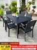 Mesas y Sillas de Exterior, Combinación de Mesa y Silla de Comedor de Ocio para Patio, Café al Aire Libre Balcón Jardín Terraza Mesas y Sillas de Madera Plástica