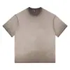 Nova Camiseta Masculina de Algodão Manga Curta Gola Redonda Degradê Duas Cores 2025 Transfronteiriça Tamanho Europeu Solta Vintage Lavada