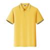 Polo de solapa de secado rápido con raya de color, manga corta, LOGO personalizado, camisa publicitaria cultural, camiseta, ropa de grupo, ropa de trabajo con estampado