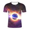 Amazon comercio exterior nueva pareja con camiseta de talla grande agujero negro impresión digital cuello redondo camiseta de hombre para mapa se puede configurar