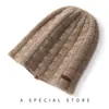 100% Cachemira Otoño e Invierno 2025 Nuevo Gorro de Punto para Mujer Casual de Doble Hilo Trenzado Cálido con Protección para las Orejas