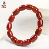 Pulseira de Contas Cilíndricas de Ágata Vermelha do Sul de Cristal Beibeifu Pulseira Vermelha Persimmon Ágata Vermelha do Sul de Sichuan Contas Soltas Vermelhas do Sul Atacado