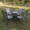 Combinación de Mesa y Sillas de Exterior para Jardín, Patio, Tienda de Té con Leche, Cafetería, Restaurante, Mesa y Sillas de Metal, Mesa y Sillas de Teslin Heap