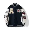 Jaqueta Casaco Cardigan Americano Exclusivo Transfronteiriço Masculina Marca da Moda Uniforme de Baseball Retrô Jaqueta Casaco Casual Versátil Masculina
