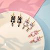 Aretes Japoneses y Coreanos Simples de Joker Divertidos de Gato Lindo Creativos de Personalidad Lindo Animal con Goteo de Aceite Venta al por Mayor Mujeres